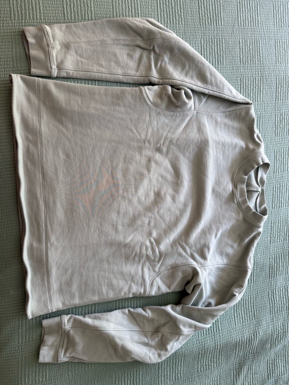 Men’s lululemon French Terry Neutral Light Gray Crewneck Sweatshirt